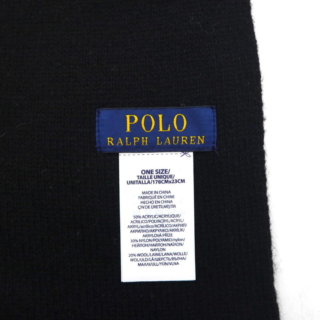 Polo Ralph Lauren ポロベア 刺繍 マフラー ネックウォーマー ブラック アクリル