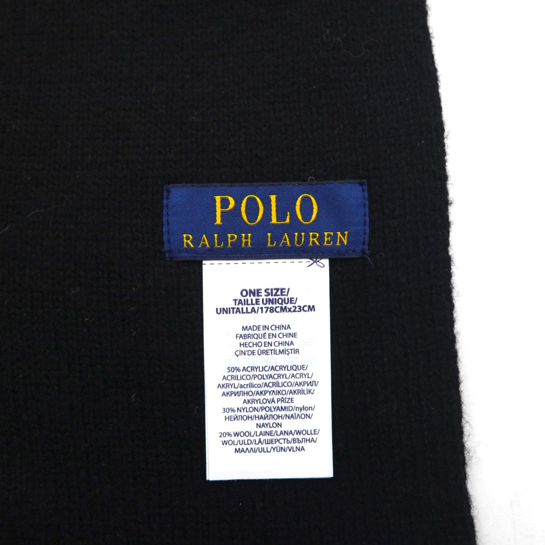 Polo Ralph Lauren ポロベア 刺繍 マフラー ネックウォーマー ブラック アクリル