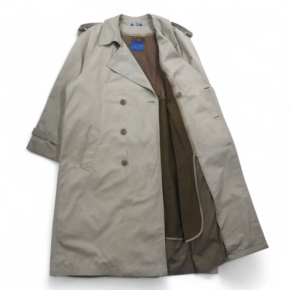 TOWN CRAFT 90s Double Breasted Trench Coat, Size M, Beige, Detachable Liner, Belt Included, Made in Sri Lanka