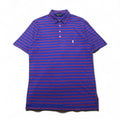 POLO GOLF RALPH LAUREN ピマコットン ボーダー ポロシャツ L ブルー オレンジ VINTAGE LISLE ポケット スモールポニー刺繍 ペルー製