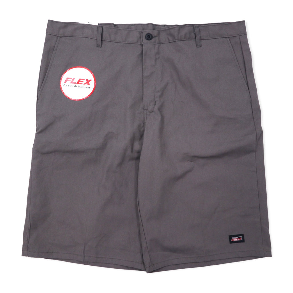 日本然リトテ-古着オンライン-Dickies リラックス フィット ワークショーツ ハーフパンツ 42 グレー ポリエステル コットン FLEX ホンジュラス製 未使用品-Dickies Relaxed Fit Work Shorts Half Pants 42 Gray Polyester Cotton FLEX Honduras Made Unused