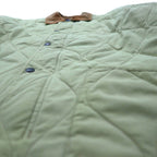 NAUTICA Quilted Jacket, Size L, Beige, Check Lining, Corduroy Collar, Padded, Smart Fabric Technology, Snap Buttons, Zipper Closure