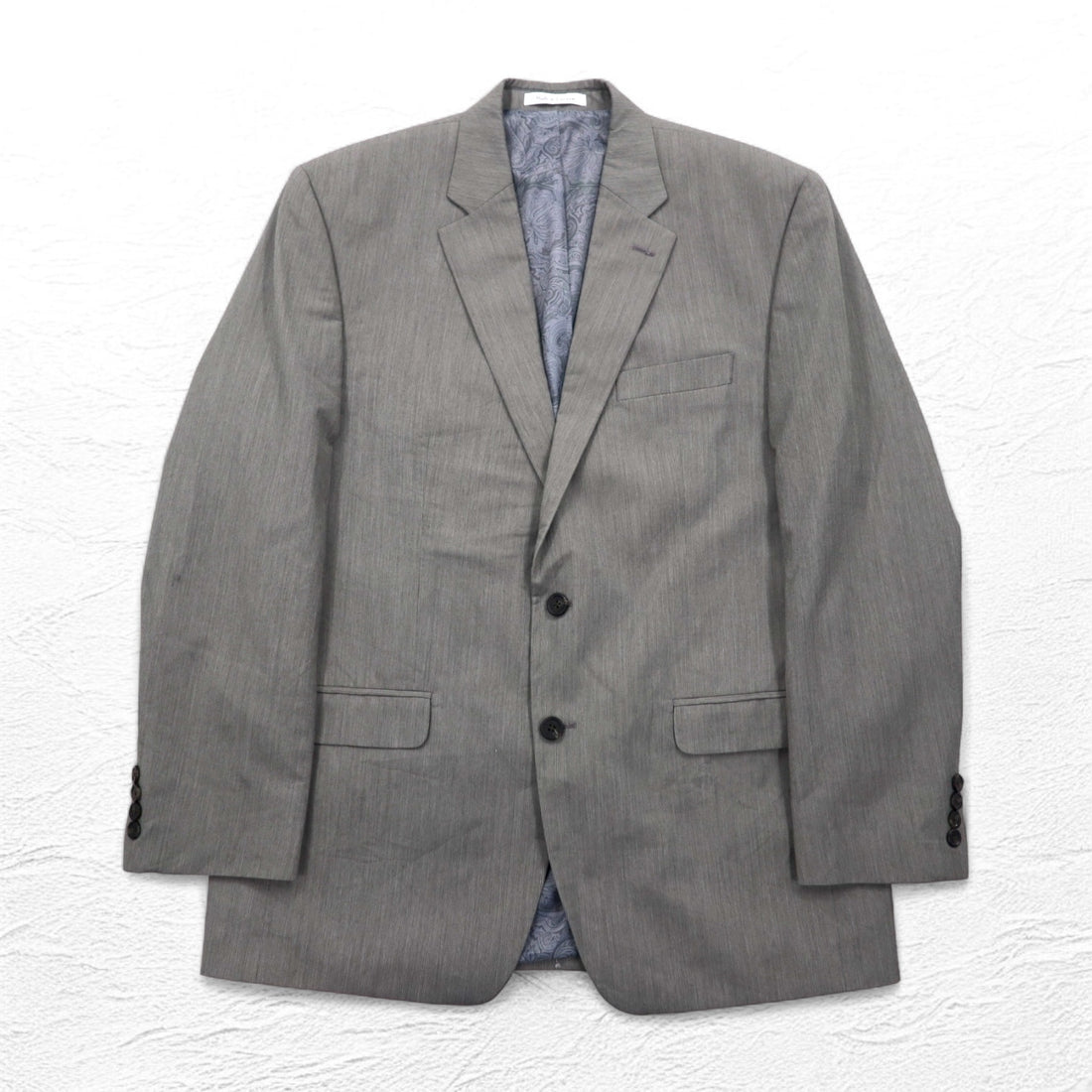 CHAPS 2B Tailored Jacket Suit L Gray Paisley Lining