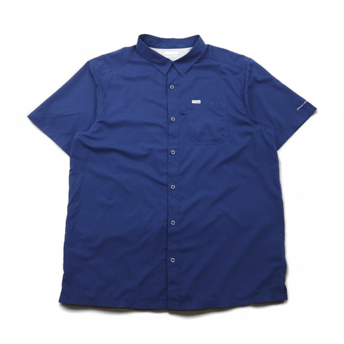 Columbia PFG オムニシェード OMNI-SHADE スラックタイドキャンプシャツ フィッシングシャツ XL ネイビー ポリエステル FM7042