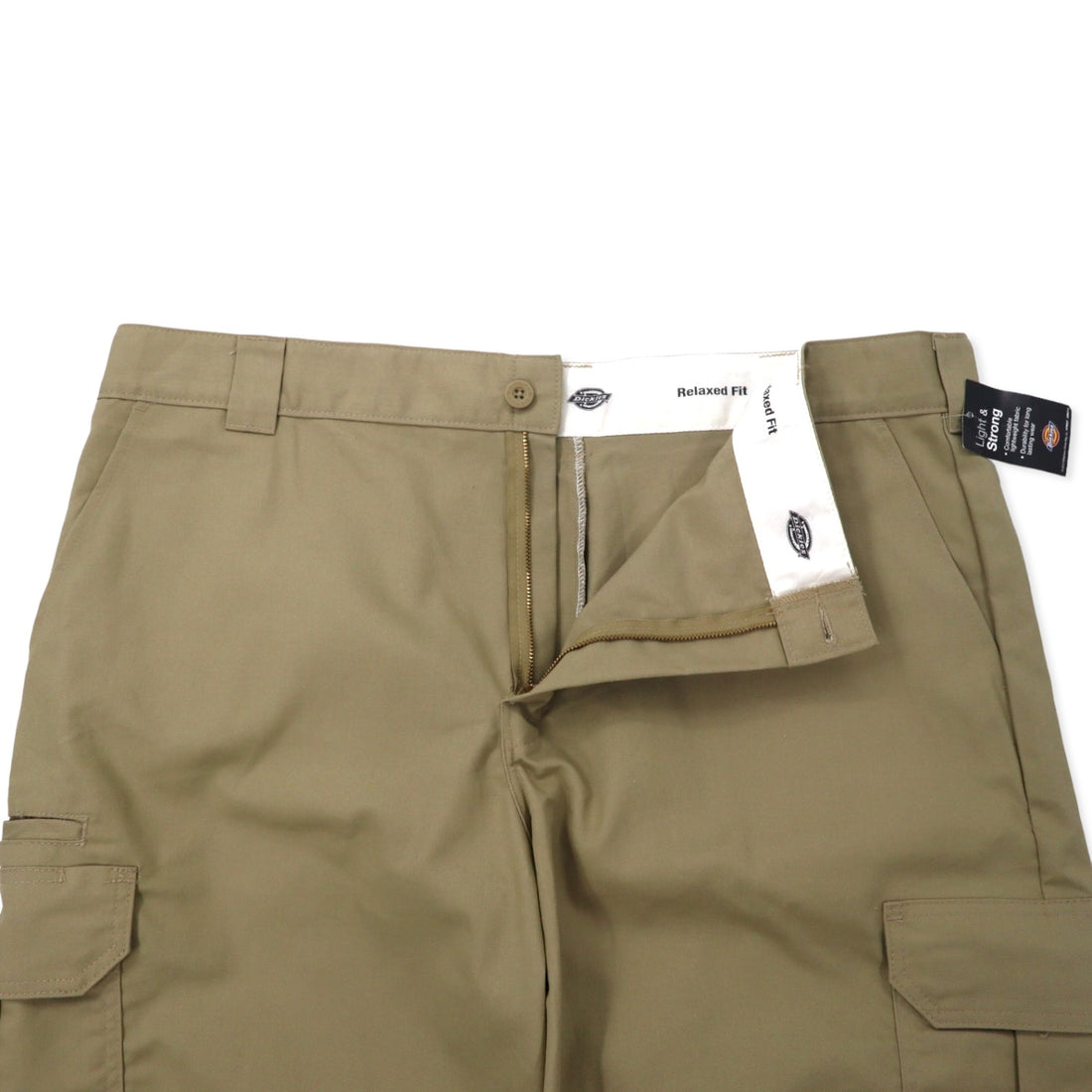 Dickies Relaxed Fit Cargo Shorts, Size 42, Beige, Polyester, Cotton, FLEX, Made in Nicaragua, Unused