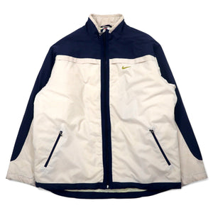 NIKE Insulated Jacket Ripstop Nylon Jacket XL Beige Filled with Polyester Swoosh Logo Embroidery