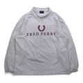 FRED PERRY 90s Drawstring High Neck Sweatshirt L Gray Bottle Neck Made in Japan