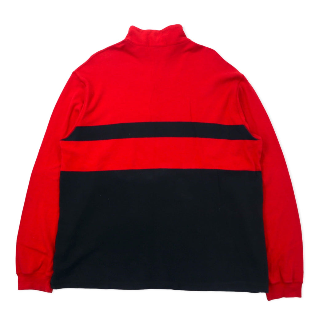 POLO SPORT RALPH LAUREN USA製 ハーフジップ スウェット XXL レッド コットン ビッグサイズ