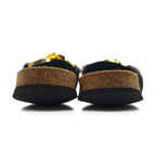 JW ANDERSON Gold Chain Slide Sandals, Sizes 26-26.5cm, Black Metal and Leather