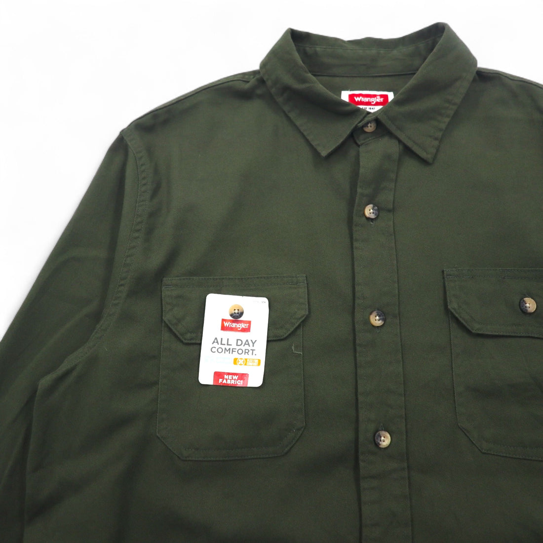 Wrangler Work Shirt M Khaki Epic Soft Long Sleeve Twill Woven Shirt HLB2AWG Unused