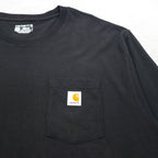 carhartt ルーズフィット ポケット付き ロングスリーブ Tシャツ ロンT 2XL LOOSE FIT ブラック K126 グアテマラ製