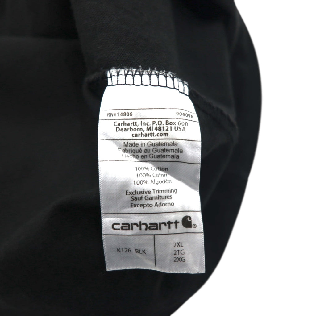 carhartt ルーズフィット ポケット付き ロングスリーブ Tシャツ ロンT 2XL LOOSE FIT ブラック K126 グアテマラ製