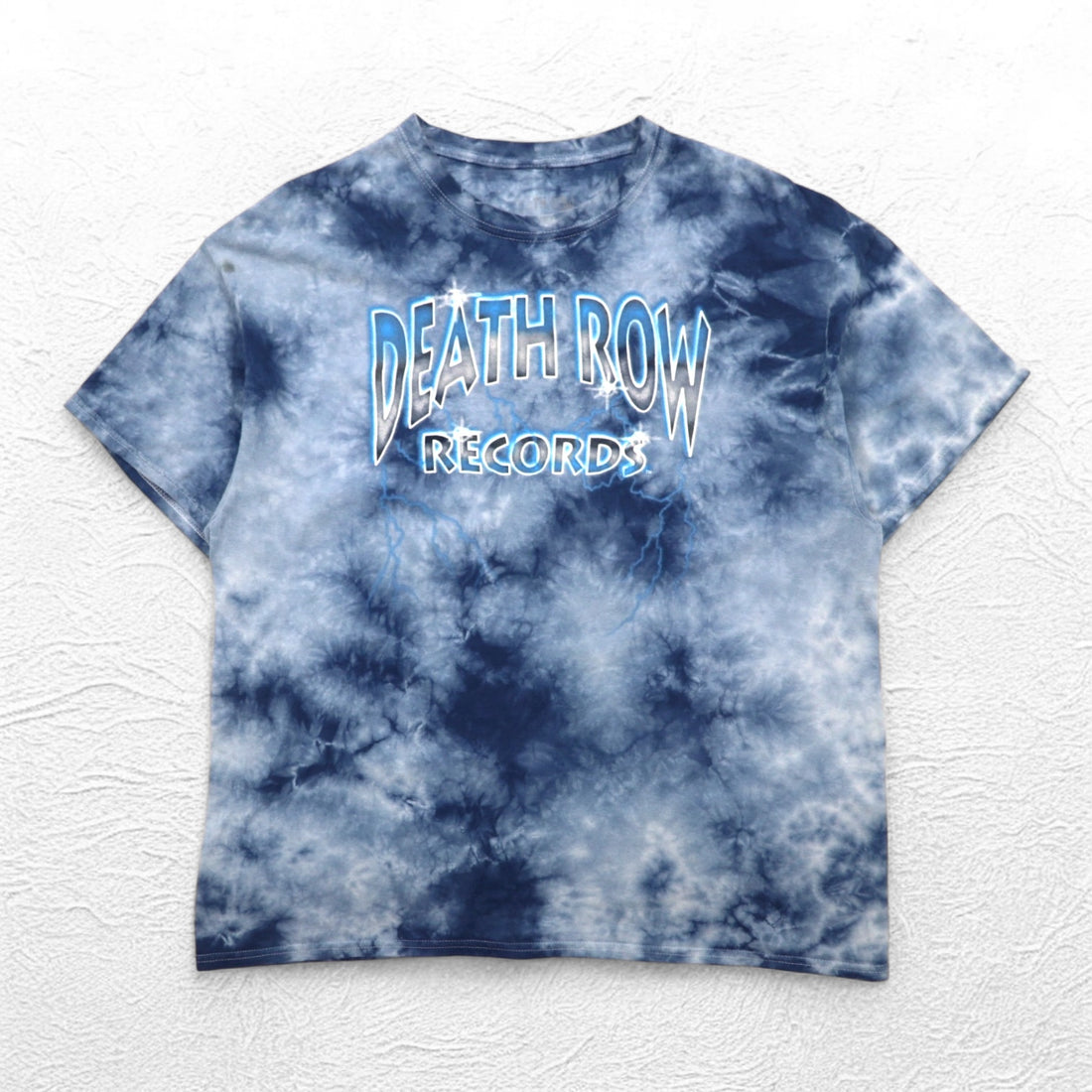 DEATH ROW RECORDS Hip Hop Label Tie-dye T-shirt L Navy Cotton