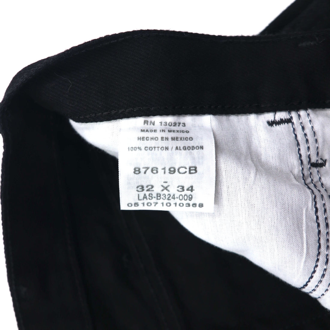 RUSTLER (Wrangler) Straight Jeans Denim Pants M Black Regular Fit 87619CB Made in Mexico Unused