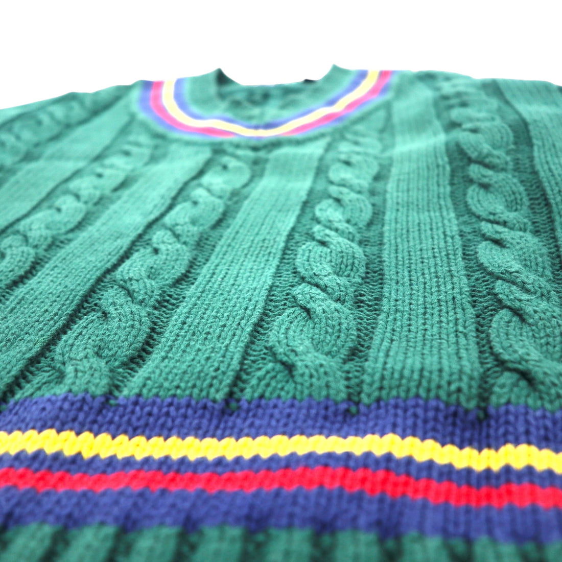 GAP 90年代 オールドギャップ チルデン ニット Vネック セーター L グリーン コットン
