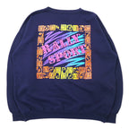 RALLY SPORT Logo Print Sweatshirt M Navy Cotton Double Sided Print