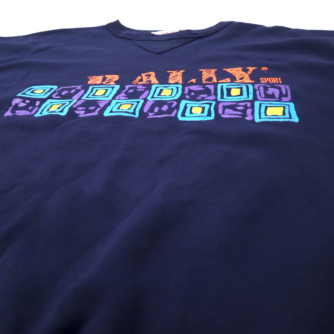 RALLY SPORT Logo Print Sweatshirt M Navy Cotton Double Sided Print