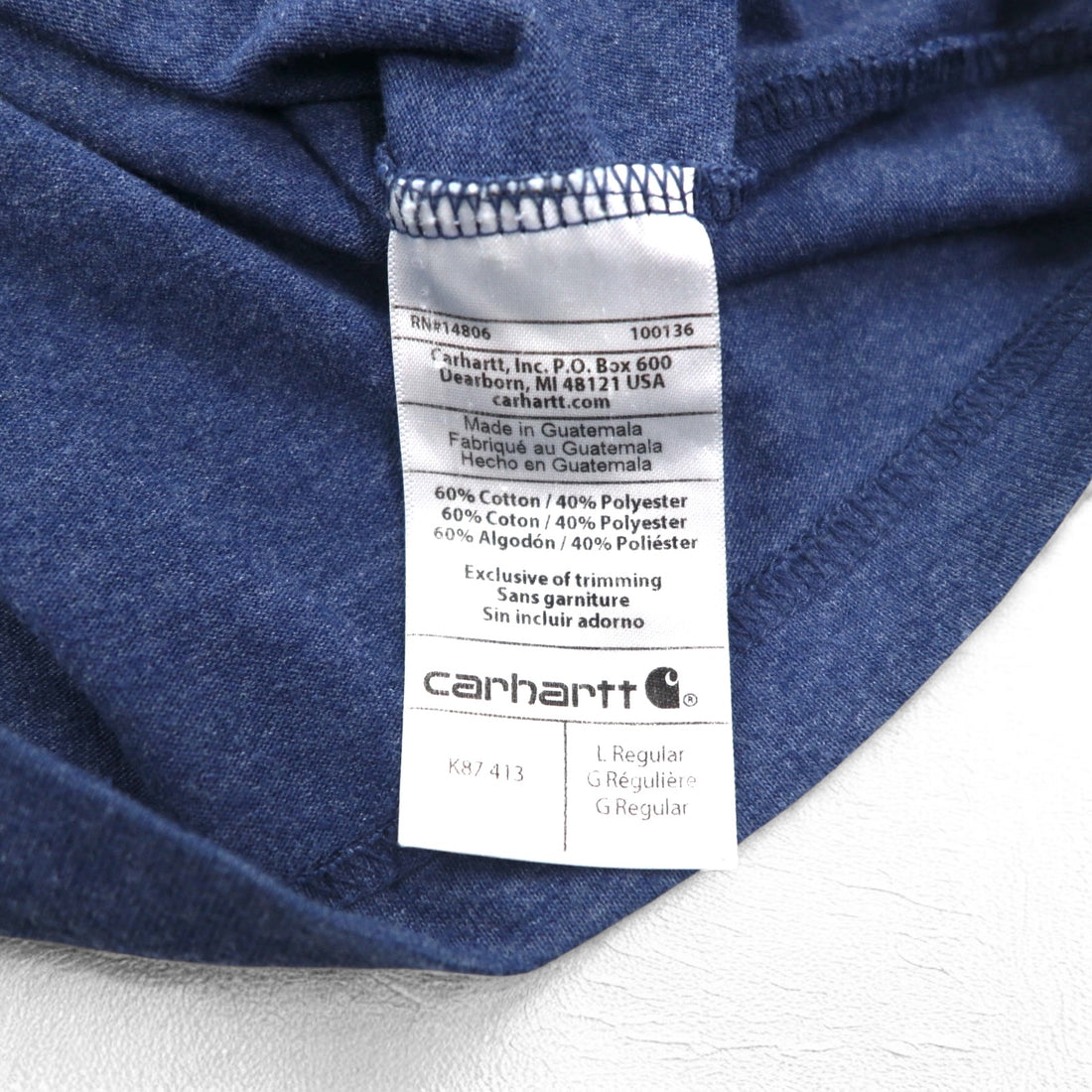 Carhartt Pocket T-Shirt PokeTL Blue ORIGINAL FIT Made in Guatemala