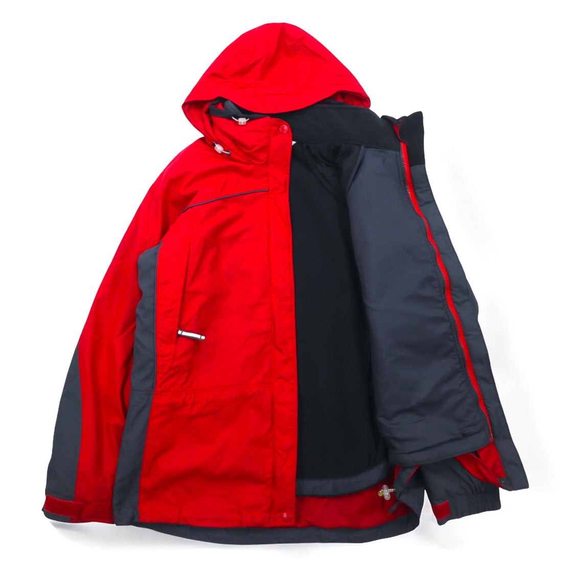 Columbia 90s 3WAY Mountain Parka Winter Jacket L Red 3-in-1 INTERCHANGE Removable Liner Sunrise Peak Parka SL7379 Made in Sri Lanka