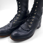 Justin レースアップブーツ 27.5cm ブラック キルト レザー STYLE 506 73170 V1511