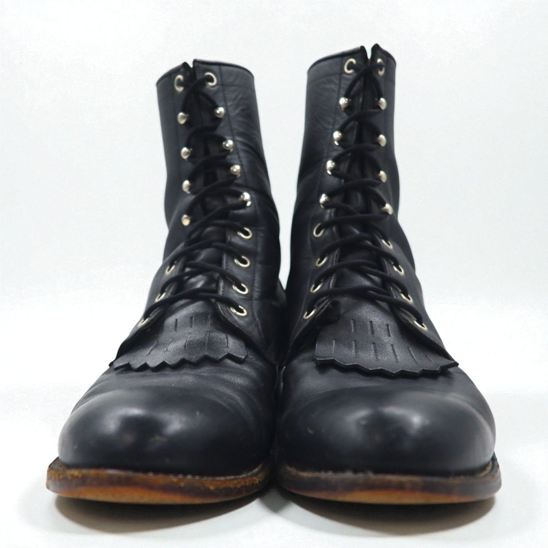 Justin レースアップブーツ 27.5cm ブラック キルト レザー STYLE 506 73170 V1511