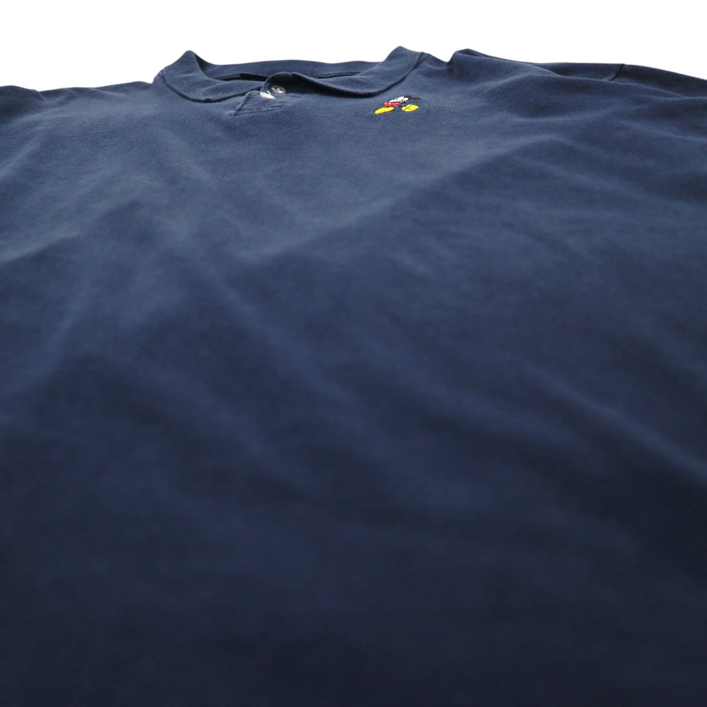 Disney originals 90s USA made Mickey Mouse embroidered polo shirt XL navy cotton