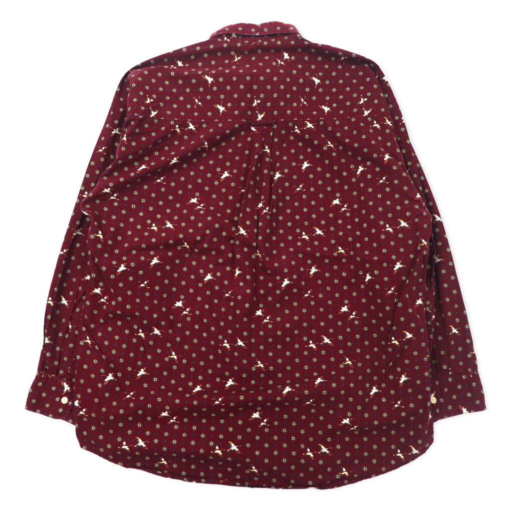 CHAPS RALPH LAUREN 90s All-over Print Button-Down Shirt L Bordeaux Cotton Camo