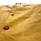 McGREGOR 1970s USA-Made Sherpa Lunch Coat/Boa Jacket, Size XL, with Covered Buttons and Wide Ribbed Corduroy