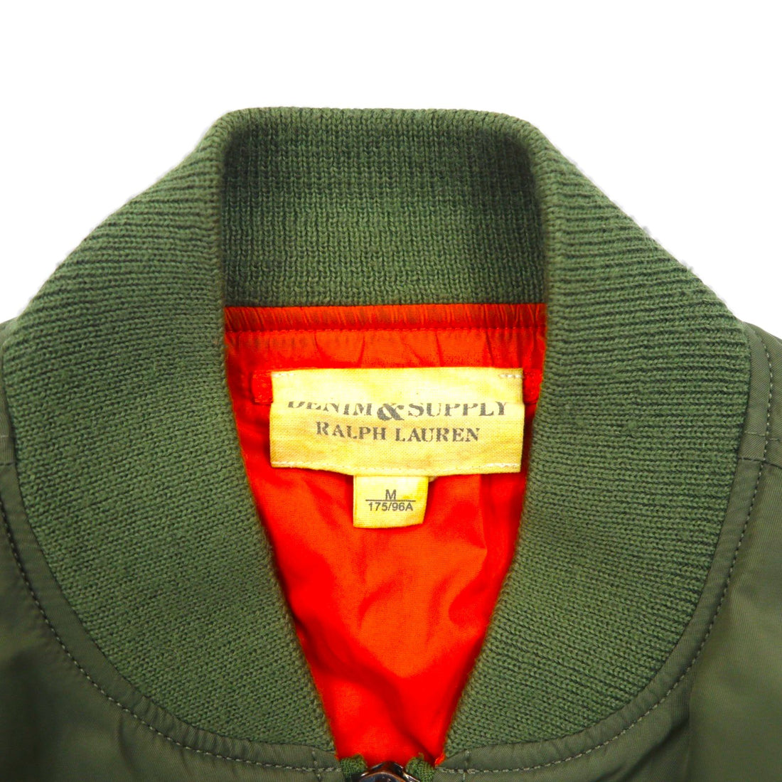 DENIM & SUPPLY RALPH LAUREN ナイロン MA-1 フライトジャケット M カーキ 星条旗 TALONジップ