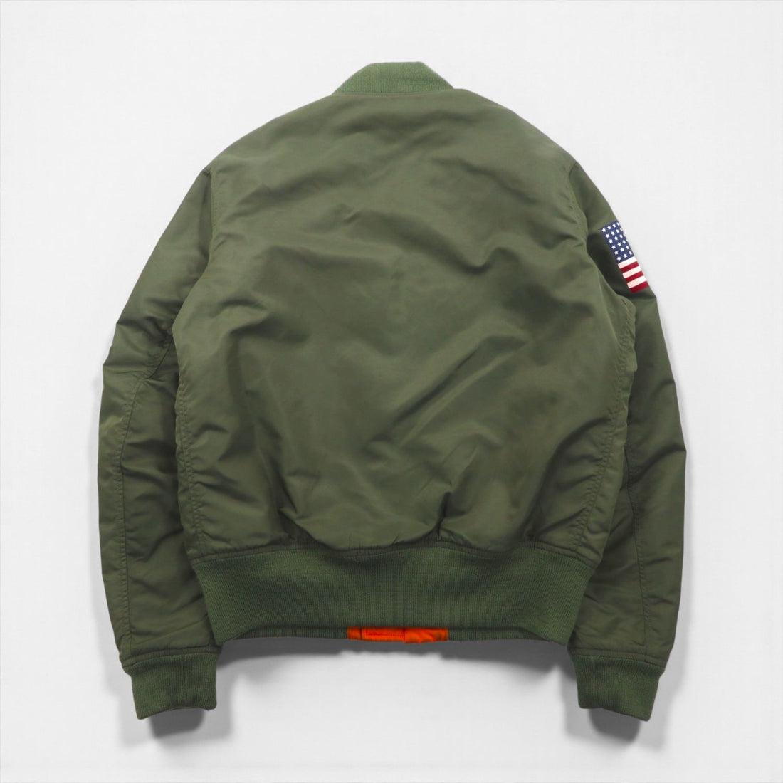 DENIM & SUPPLY RALPH LAUREN ナイロン MA-1 フライトジャケット M カーキ 星条旗 TALONジップ