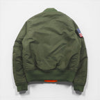 DENIM & SUPPLY RALPH LAUREN ナイロン MA-1 フライトジャケット M カーキ 星条旗 TALONジップ
