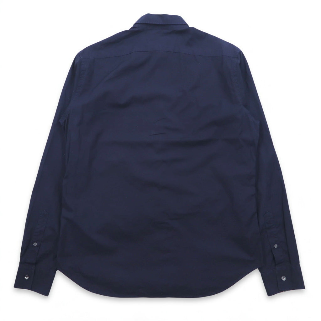 BURBERRY BRIT Dress Shirt L Dark Navy One Point Logo Embroidery THTHAGAR129SAM