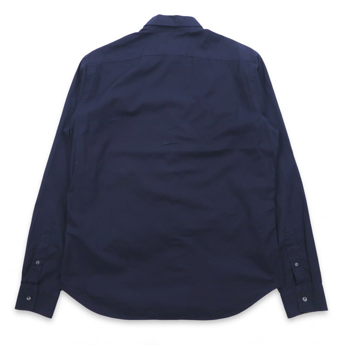 BURBERRY BRIT Dress Shirt L Dark Navy One Point Logo Embroidery THTHAGAR129SAM