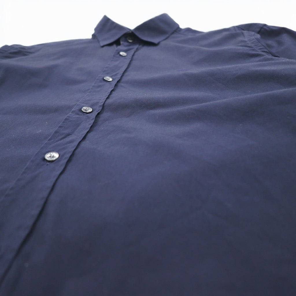 BURBERRY BRIT Dress Shirt L Dark Navy One Point Logo Embroidery THTHAGAR129SAM