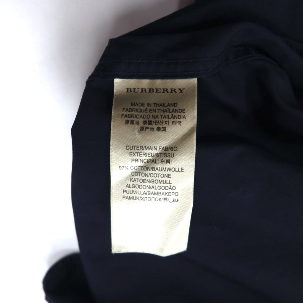 BURBERRY BRIT Dress Shirt L Dark Navy One Point Logo Embroidery THTHAGAR129SAM