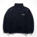Hard Rock Cafe 90s Half-Snap Boa Fleece Jacket, Size L, Black, with OAKLAND One-Point Logo Embroidery