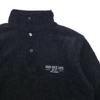 Hard Rock Cafe 90s Half-Snap Boa Fleece Jacket, Size L, Black, with OAKLAND One-Point Logo Embroidery