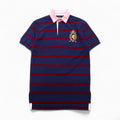 Polo by Ralph Lauren 90年代 ボーダー ポロシャツ M ネイビー レッド コットン 鹿の子 エンブレムロゴ刺繍