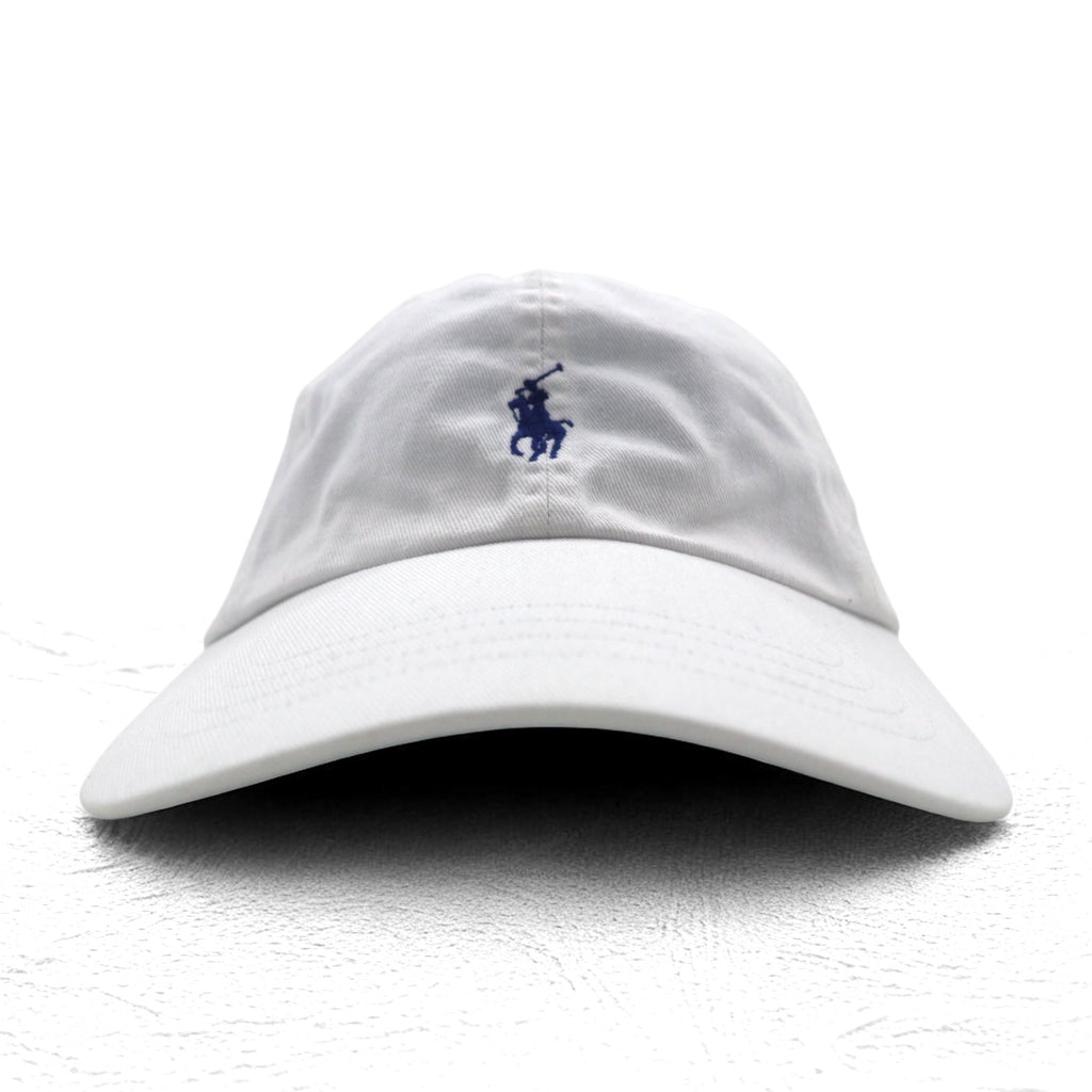POLO RALPH LAUREN 6パネルキャップ FREE ベルト ホワイト コットン スモールポニー刺繍