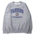 日本然リトテ-古着オンライン-GILDAN 00年代 カレッジ プリント スウェット L グレー コットン 裏起毛 FANNING UNIVERSITY ビッグサイズ メキシコ製-GILDAN 00's College Print Sweatshirt L Gray Cotton brushed lining FANNING UNIVERSITY Big Size Mexico Made
