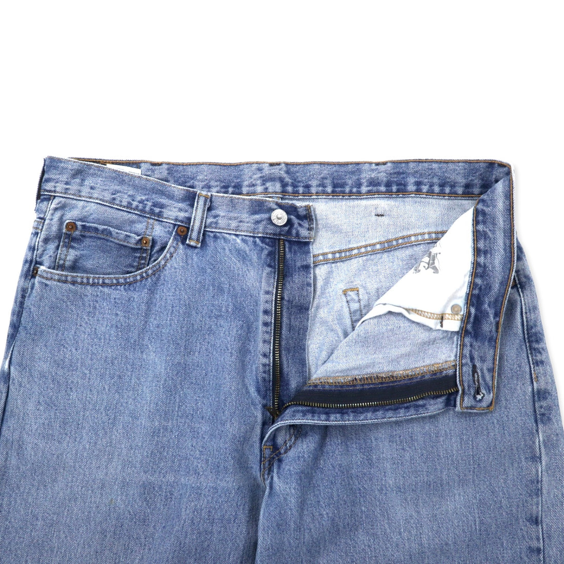 Levi's 550 Relaxed Fit Tapered Jeans Light Stone Wash Denim Pants Size 38 Blue Cotton Zipper Fly USA Line 550-4834 Made in Mexico