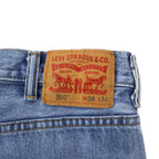 Levi's 550 Relaxed Fit Tapered Jeans Light Stone Wash Denim Pants Size 38 Blue Cotton Zipper Fly USA Line 550-4834 Made in Mexico