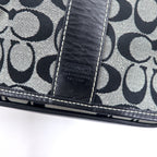 COACH Signature Shoulder Bag Grey Canvas Leather G3K-6357