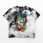 POISON Band T-Shirt XL Tie-dye White Grey Skull Made in Mexico