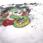 POISON Band T-Shirt XL Tie-dye White Grey Skull Made in Mexico