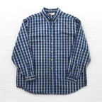 carhartt ボタンダウン フランネルシャツ 2XL ビッグサイズ ブルー チェック コットン