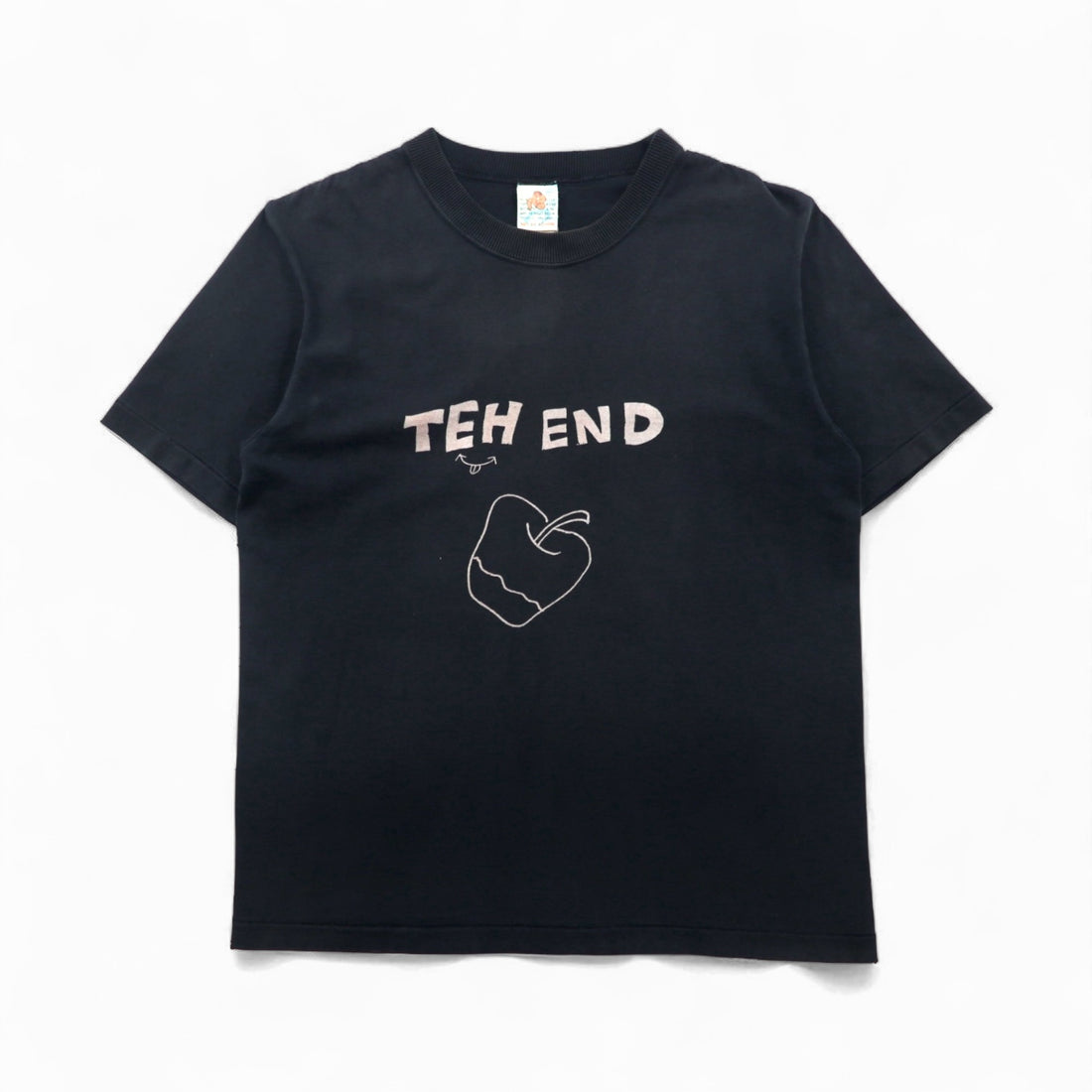 BRU NA BOINNE Printed T-Shirt, Size M, Black, THE END Apple, Cotton