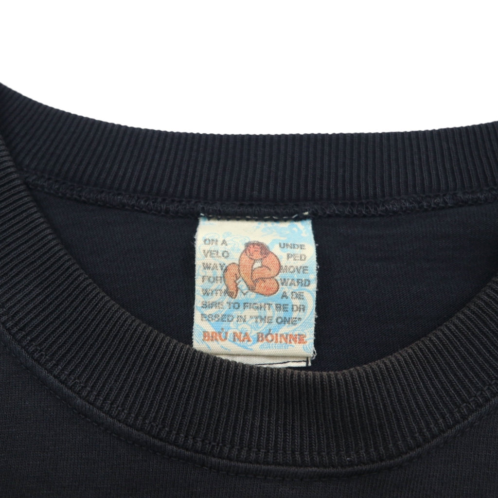 BRU NA BOINNE Printed T-Shirt, Size M, Black, THE END Apple, Cotton