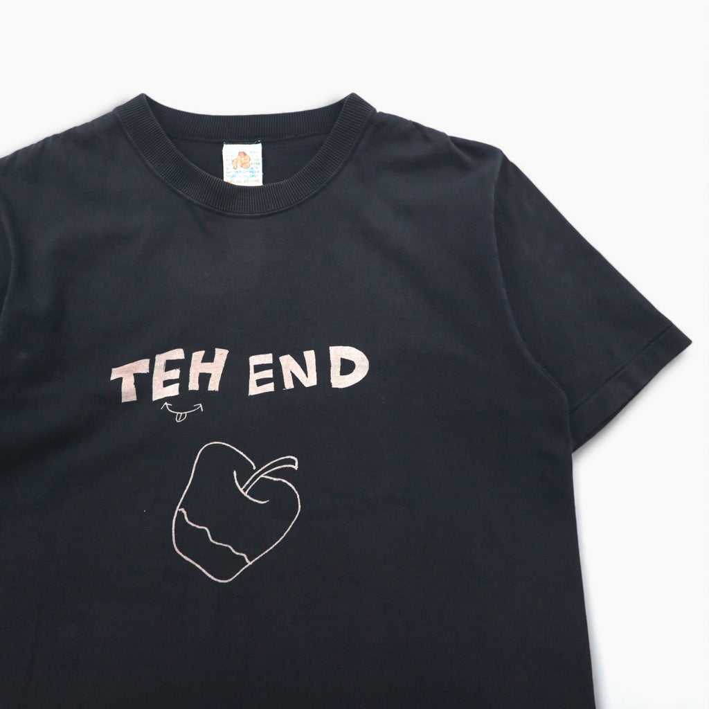 BRU NA BOINNE Printed T-Shirt, Size M, Black, THE END Apple, Cotton