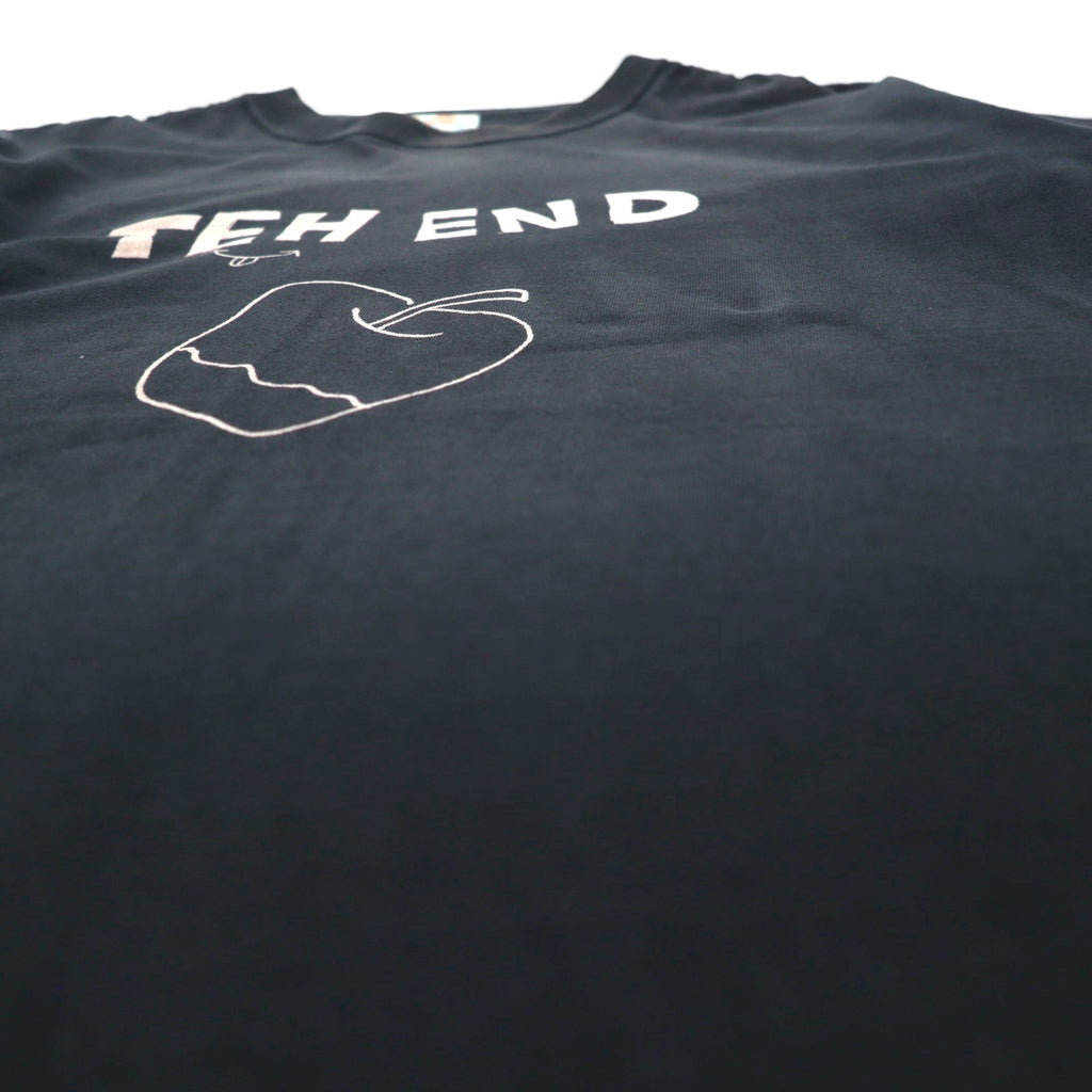 BRU NA BOINNE Printed T-Shirt, Size M, Black, THE END Apple, Cotton